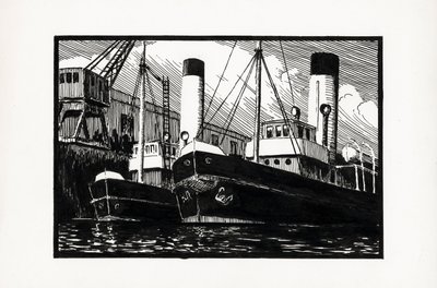 Schiffe im Hafen von Bordeaux von Raymond Bonnefon