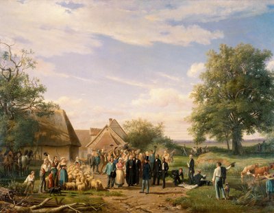 Napoleon III. besucht den Bauernhof von Coudray in Sologne von Raymond Esbrat