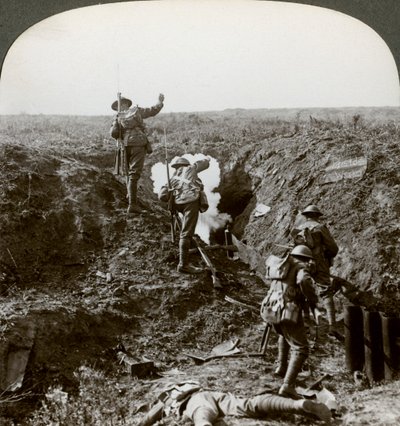 Britische Soldaten greifen die Hindenburg-Linie an, Erster Weltkrieg, 1917-1918 von Realistic Travels Publishers