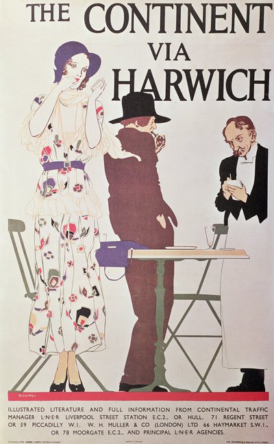 Der Kontinent über Harwich (Plakat) von Reginald Edward Higgins