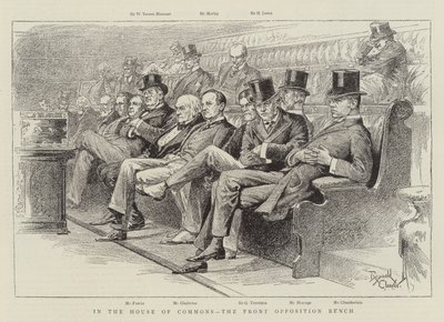 Im House of Commons, die vordere Oppositionsbank von Reginald Thomas Cleaver