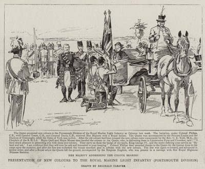 Übergabe neuer Farben an die Royal Marine Light Infantry, Portsmouth Division von Reginald Thomas Cleaver