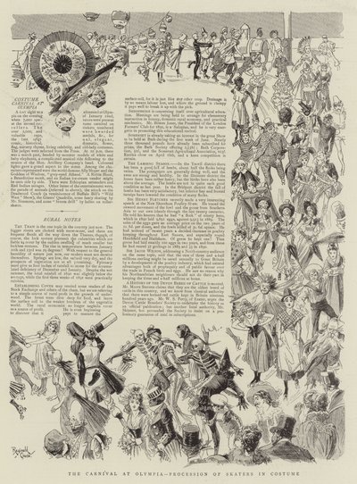 Der Karneval in Olympia, Prozession von Schlittschuhläufern in Kostümen von Reginald Thomas Cleaver