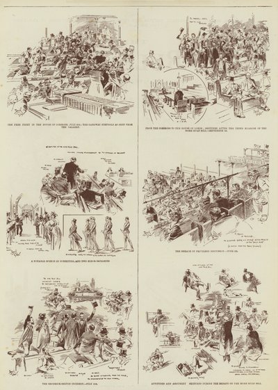 Die Home Rule Sitzung, Einige "Daily Graphic" Skizzen im Parlament von Reginald Thomas Cleaver