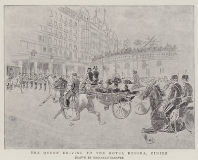 Die Königin fährt zum Hotel Regina, Cimiez von Reginald Thomas Cleaver