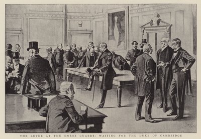 Der Empfang bei den Horse Guards, wartend auf den Herzog von Cambridge von Reginald Thomas Cleaver