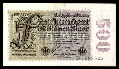 Papiermark der Weimarer Republik, Hyperinflationszeit nach dem Ersten Weltkrieg (1921–24) von Reichsbankdirektorium Berlin