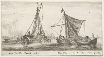 Schiffe von Amsterdam: Ein friesischer Torfkahn. Die Dÿnop, nahe dem Veensche Torfweiher von Reinier Nooms