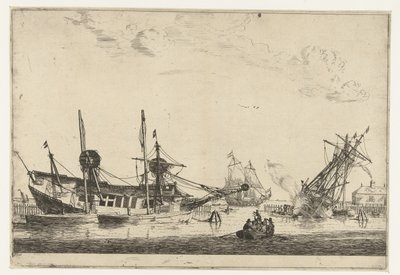 Zwei gekielte Segelschiffe von Reinier Nooms