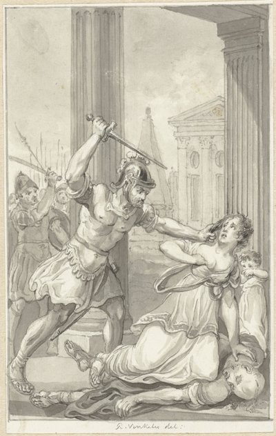 Die Ermordung der Familie von Kaiser Caius von Reinier Vinkeles (I)