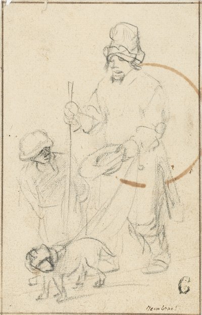 Ein blinder Betteljunge und ein Hund von Rembrandt van Rijn