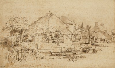 Hütte neben einem Kanal von Rembrandt van Rijn