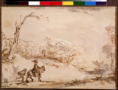 Landschaft mit Reiter von Rembrandt Harmensz. van Rijn