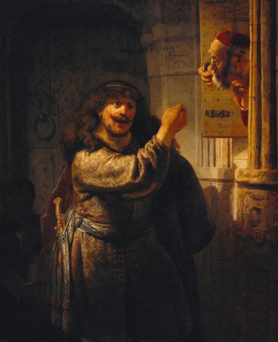 ""Samson bedroht seinen Schwiegervater"" Gemälde von Rembrandt van Rijn (1606-1669) 1635 Staatliche Museen, Berlin von Rembrandt van Rijn