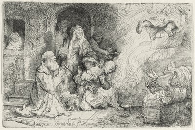 Der Engel verlässt die Familie des Tobias von Rembrandt van Rijn