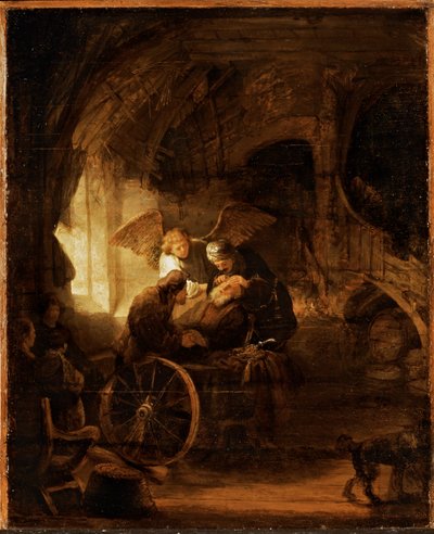 Tobias heilt die Blindheit seines Vaters von Rembrandt Harmensz. van Rijn