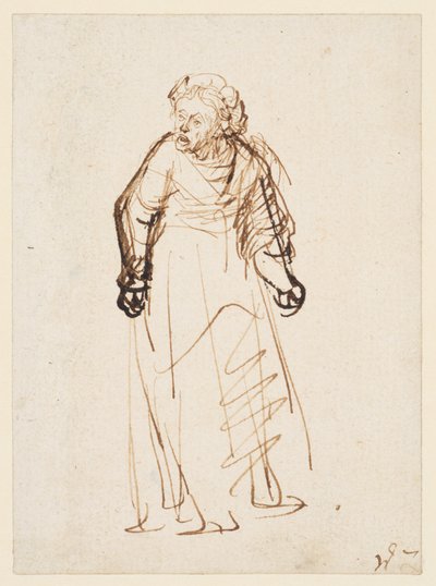Frau schimpft (Feder & Tinte auf Papier) von Rembrandt Harmensz. van Rijn