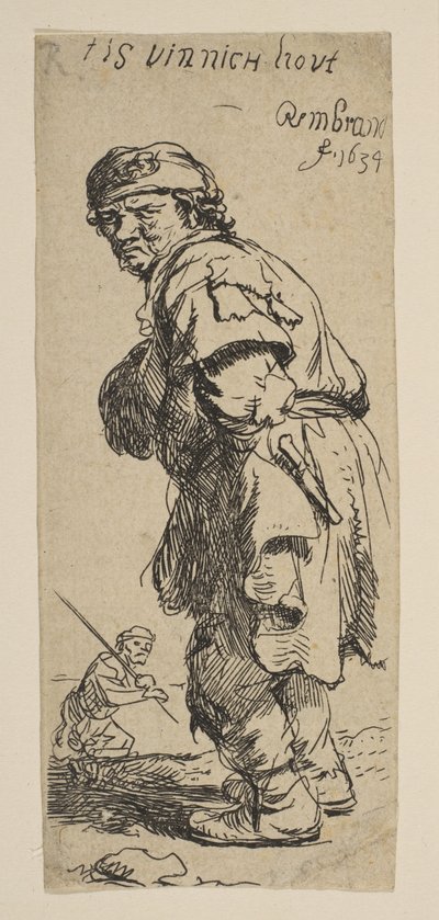 Ein Bauer ruft: T is vinnich kout, 1634 von Rembrandt van Rijn
