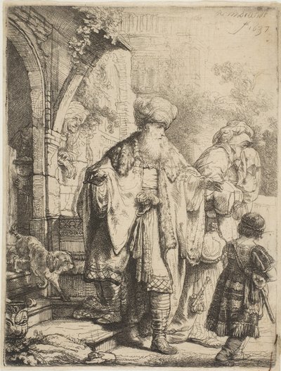 Abraham vertreibt Hagar und Ismael, 1637 von Rembrandt van Rijn