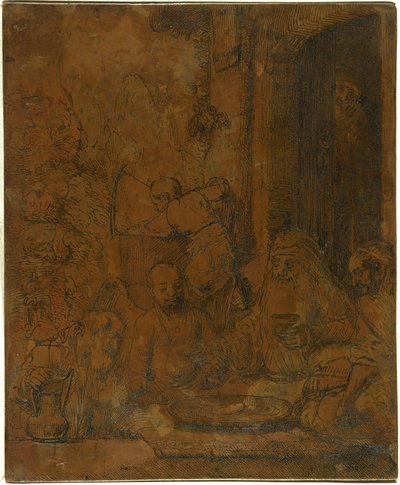 Abraham bewirtet die Engel [recto] von Rembrandt van Rijn