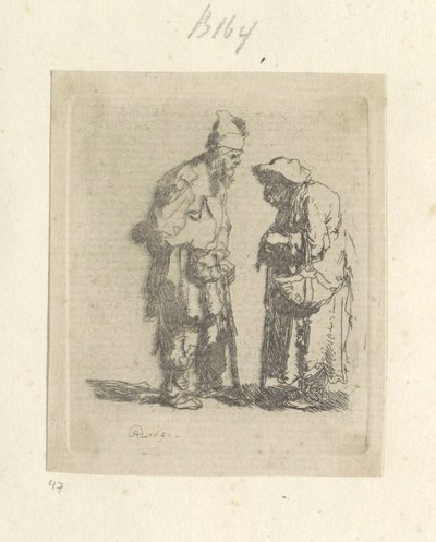 Bettler und Bettlerin im Gespräch von Rembrandt van Rijn