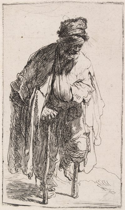 Bettler mit Holzbein, um 1630 von Rembrandt van Rijn