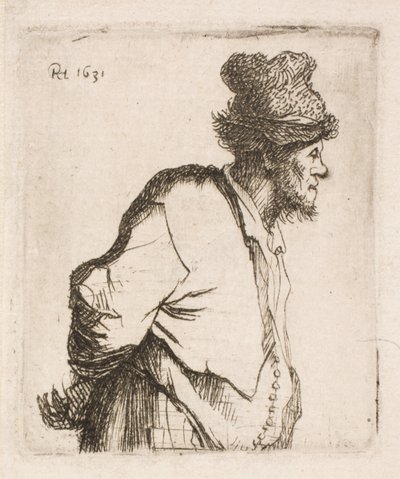 Bauer mit den Händen auf dem Rücken von Rembrandt van Rijn