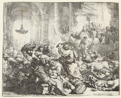 Christus vertreibt die Geldwechsler von Rembrandt van Rijn