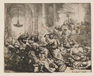 Christus vertreibt die Geldwechsler aus dem Tempel von Rembrandt van Rijn