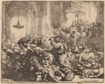 Christus vertreibt die Geldwechsler aus dem Tempel von Rembrandt van Rijn