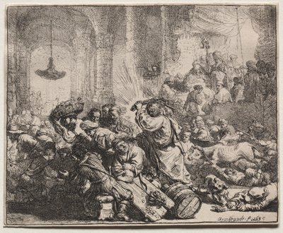 Christus vertreibt die Geldwechsler aus dem Tempel von Rembrandt van Rijn
