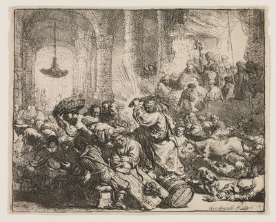 Christus vertreibt die Geldwechsler aus dem Tempel von Rembrandt van Rijn