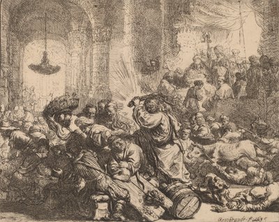Christus vertreibt die Geldwechsler aus dem Tempel, 1635 von Rembrandt van Rijn