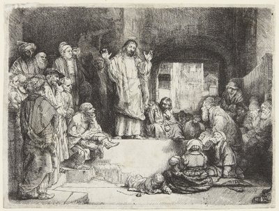 Christus predigt von Rembrandt van Rijn