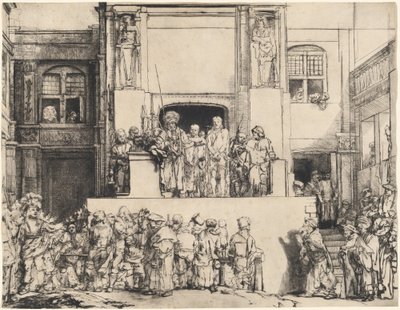 Christus dem Volk präsentiert: Längliche Platte von Rembrandt van Rijn