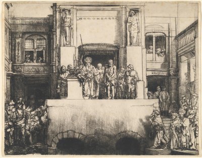 Christus dem Volk präsentiert: Längliche Platte von Rembrandt van Rijn