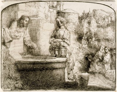 Christus und die Frau von Samaria von Rembrandt van Rijn