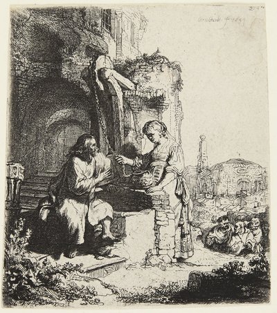 Christus und die Frau von Samaria von Rembrandt van Rijn