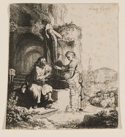 Christus und die Frau von Samaria: Unter Ruinen von Rembrandt van Rijn