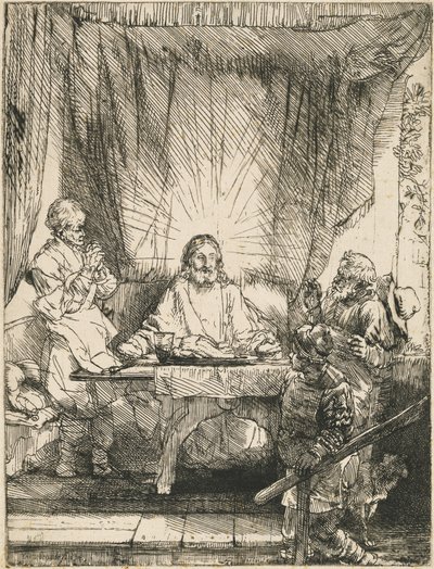 Christus in Emmaus: die größere Platte von Rembrandt van Rijn