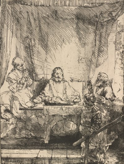 Christus in Emmaus: die größere Platte, 1654 von Rembrandt van Rijn