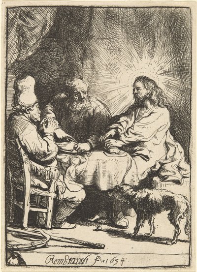 Christus in Emmaus: die kleinere Platte von Rembrandt van Rijn
