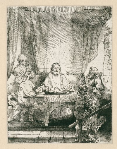 Christus in Emmaus: die größere Platte von Rembrandt van Rijn