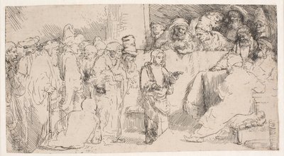 Christus im Streitgespräch mit den Gelehrten: eine Skizze von Rembrandt van Rijn