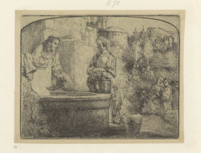 Christus und die Samariterin (Recueil de quatre-vingt-cinq estampes originales) von Rembrandt van Rijn