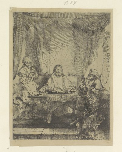 Christus in Emmaus: große Platte von Rembrandt van Rijn