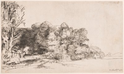 Baumgruppe mit Aussicht von Rembrandt van Rijn
