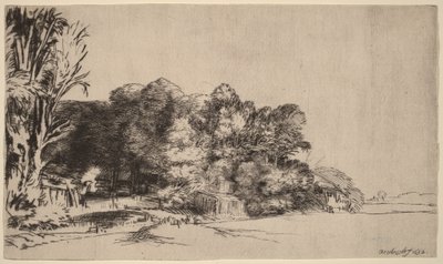 Baumgruppe mit Aussicht von Rembrandt van Rijn