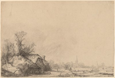 Hütte neben einem Kanal von Rembrandt van Rijn