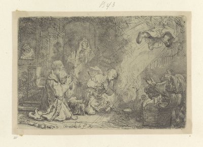 Engel verlässt Tobias und seine Familie von Rembrandt van Rijn